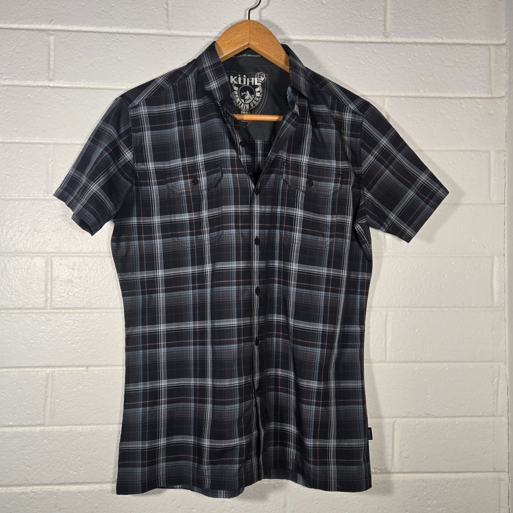 Kuhl Plaid Eluxur Plaid Short Sleeve Button Up‎ Gorpcore Small Outdoor Gorp